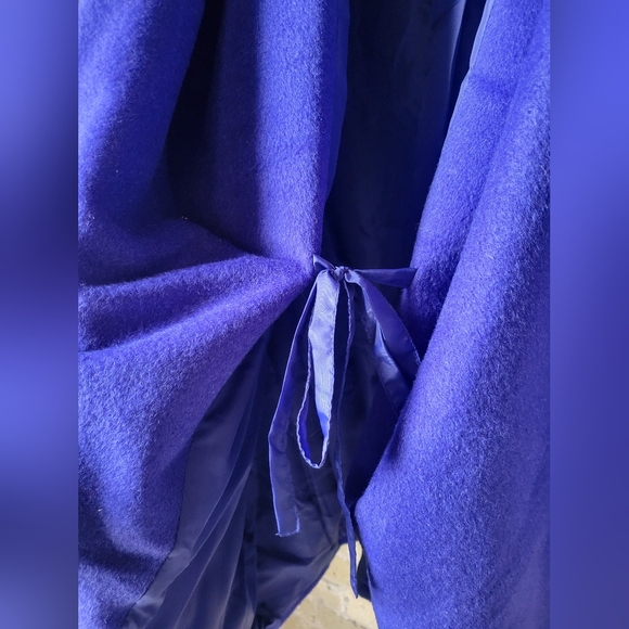 Vintage Jessica London Cobalt Blue  Asymmetrical Coat Jacket Size 24 - Picture 4 of 10